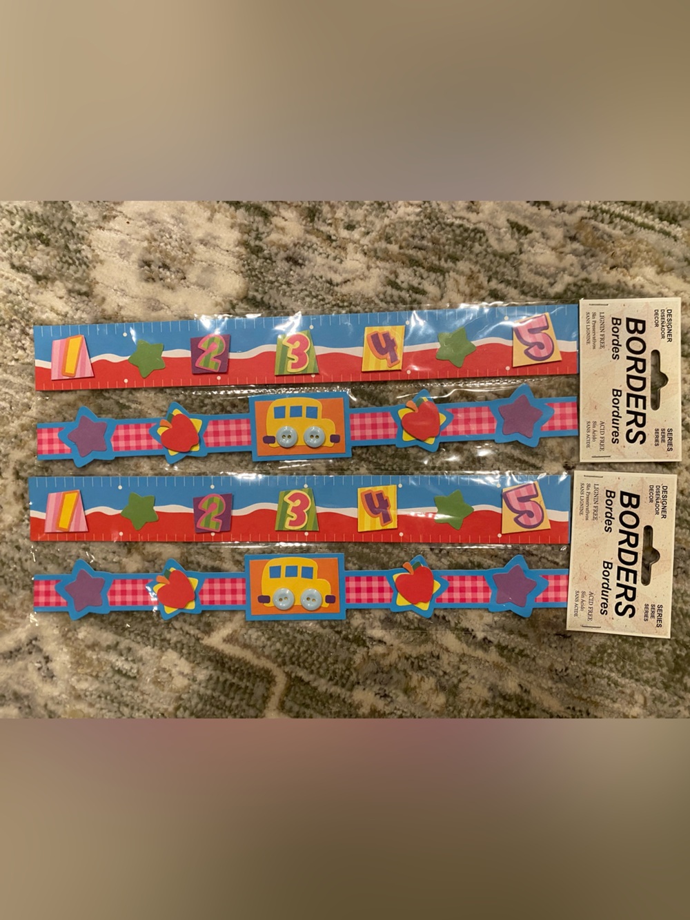Unbranded Colorful School-Themed Border Stickers - Blue & Red
